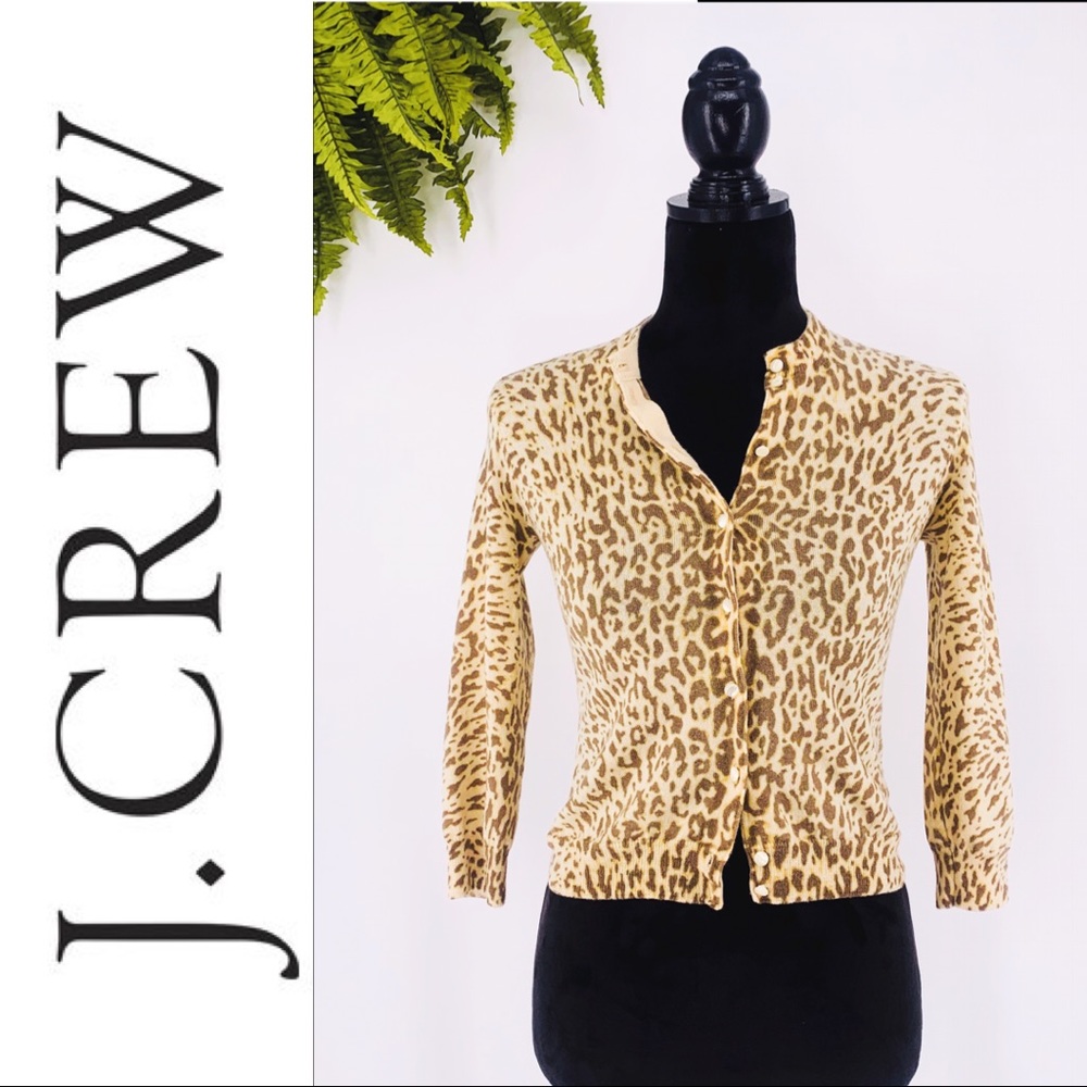 J. Crew Leopard Print Cropped Cardigan S - image 8